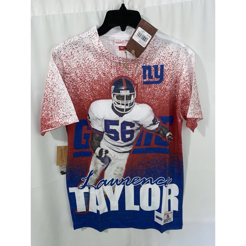 NWT Mitchell & Ness Lawrence Taylor NY Giants All Over Print T Shirt Mens Small